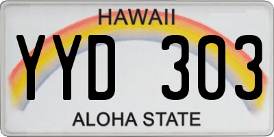 HI license plate YYD303