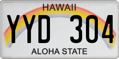 HI license plate YYD304