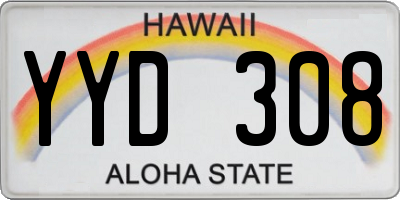 HI license plate YYD308