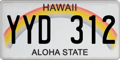 HI license plate YYD312