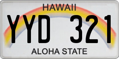 HI license plate YYD321
