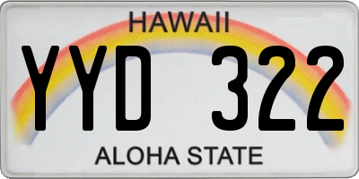 HI license plate YYD322