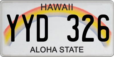 HI license plate YYD326
