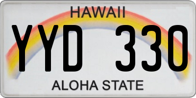 HI license plate YYD330