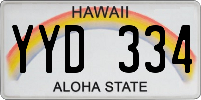 HI license plate YYD334