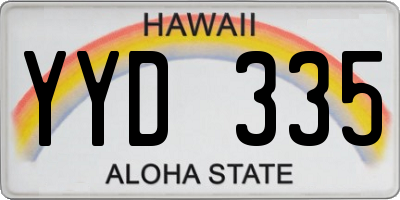 HI license plate YYD335