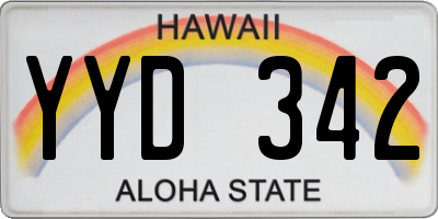 HI license plate YYD342