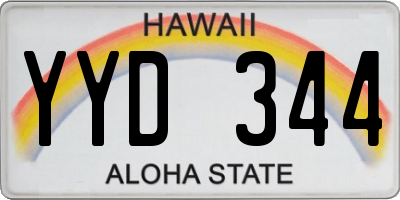 HI license plate YYD344