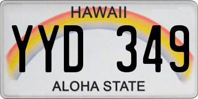 HI license plate YYD349