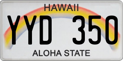 HI license plate YYD350