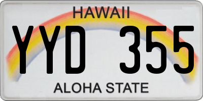 HI license plate YYD355