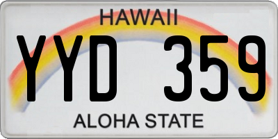 HI license plate YYD359