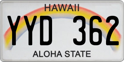 HI license plate YYD362