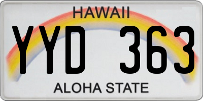 HI license plate YYD363