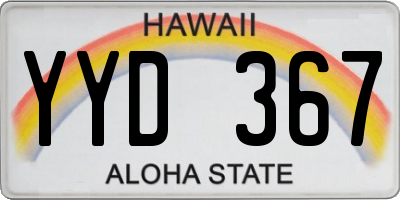 HI license plate YYD367