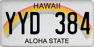HI license plate YYD384