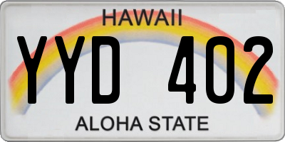 HI license plate YYD402