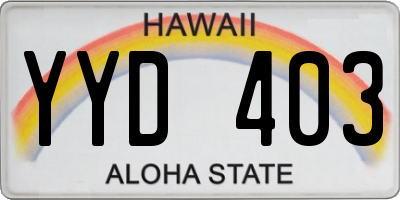 HI license plate YYD403