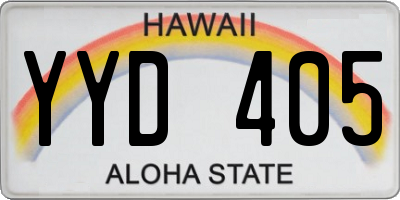 HI license plate YYD405