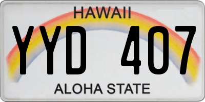 HI license plate YYD407