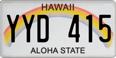 HI license plate YYD415