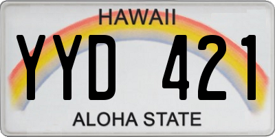 HI license plate YYD421