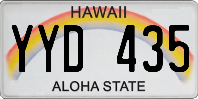 HI license plate YYD435