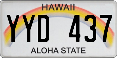 HI license plate YYD437