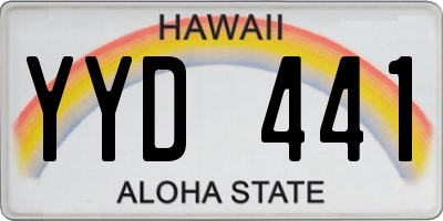 HI license plate YYD441