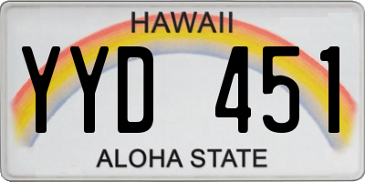 HI license plate YYD451