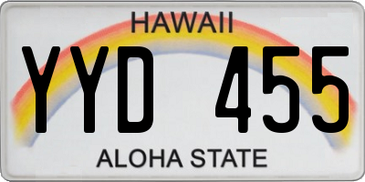 HI license plate YYD455