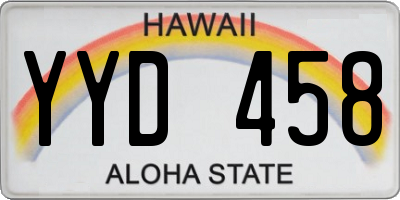 HI license plate YYD458