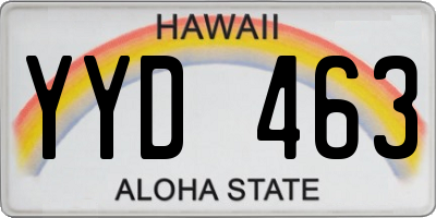 HI license plate YYD463