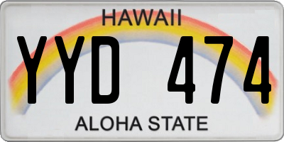 HI license plate YYD474
