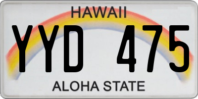 HI license plate YYD475