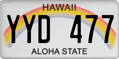 HI license plate YYD477