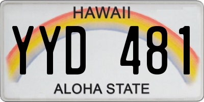 HI license plate YYD481