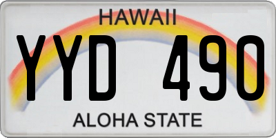 HI license plate YYD490