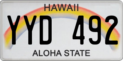 HI license plate YYD492