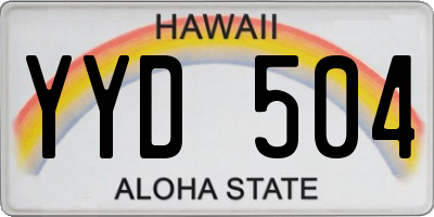 HI license plate YYD504