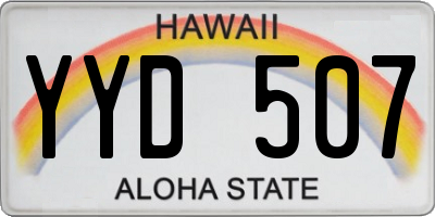 HI license plate YYD507