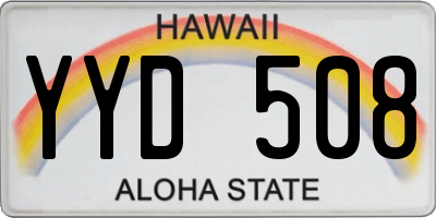 HI license plate YYD508