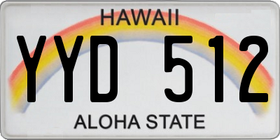 HI license plate YYD512