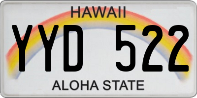 HI license plate YYD522