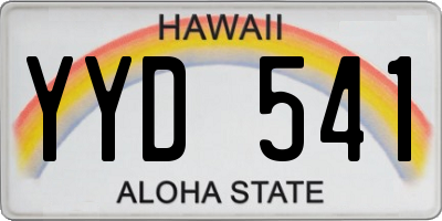 HI license plate YYD541