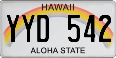 HI license plate YYD542
