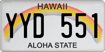 HI license plate YYD551