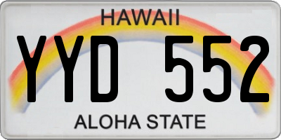HI license plate YYD552
