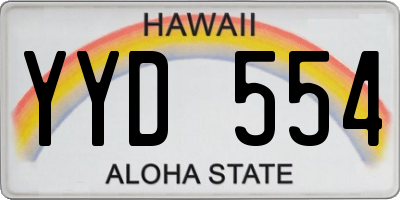 HI license plate YYD554
