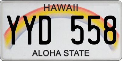 HI license plate YYD558